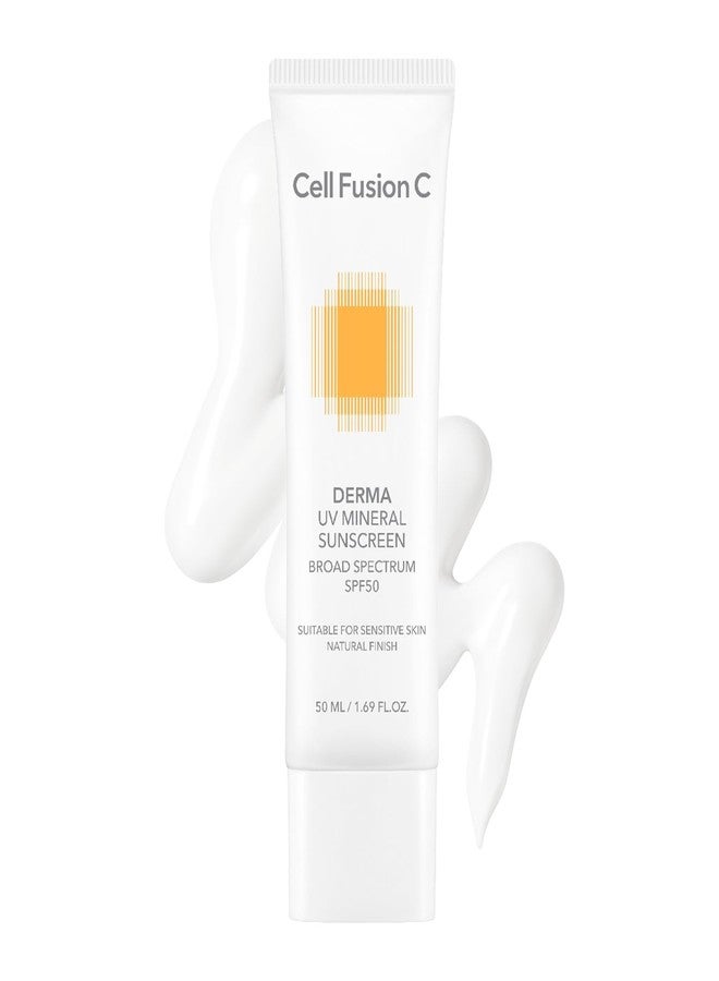 سيل فيوجن سي واقي الشمس المعدني Cell Fusion C Derma UV بعامل حماية 50، واقي شمس للوجه للبشرة الحساسة، مصنوع من 19% من أكسيد الزنك، بلمسة نهائية طبيعية، 50 مل / 1.69 أونصة سائلة - Image 1